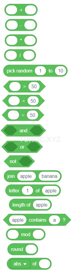 Nhóm lệnh Operator Block Scratch 3.0