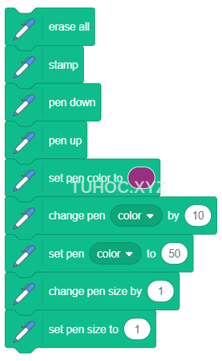 Nhóm lệnh Pen Block Scratch 3.0