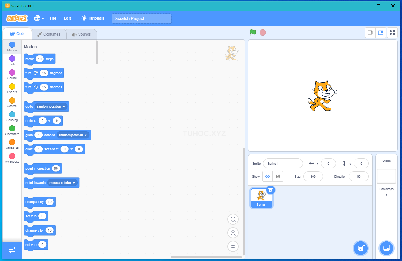 Tìm hiểu giao diện phần mềm Scratch 3.0